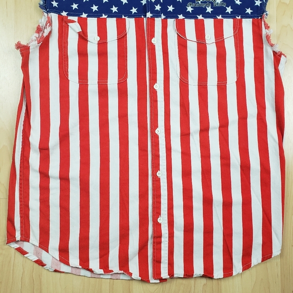 American Biker Image Sleevless Cutoff USA Sturgis Mens XL Motorcycle Rally MAGA - Picture 5 of 12